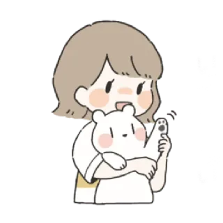 🌟 いい mignon, fille, ours, style anime, kawaii, japonais telegram sticker