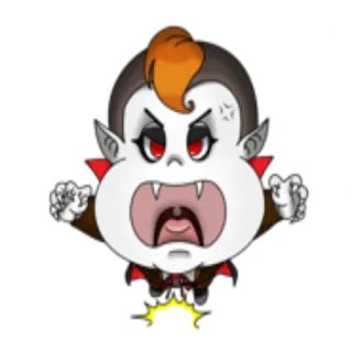 😡 ma cà rồng, halloween, tức giận, quái vật, hoạt hình, răng nanh, sinh vật telegram sticker