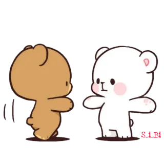 🙂 orso, carino, latte, mocha, amore, abbraccio, kawaii telegram sticker