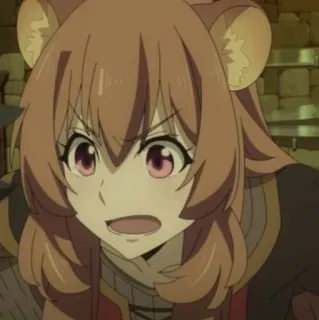 😤 Raphtalia The Rising of the Shield Hero Anime, Carino, Furry, Tanuki, Arrabbiato, Ragazza telegram sticker