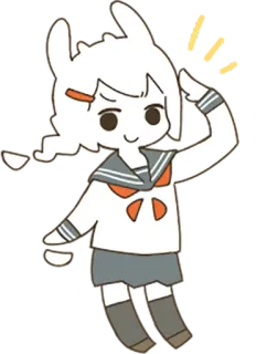 🆗 anime, cartoon, uniform, schoolgirl, kawaii whatsapp sticker