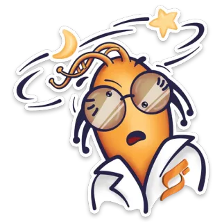🙄 เอเลี่ยน, นักวิทยาศาสตร์, การ์ตูน, สติกเกอร์, ตลก, อวกาศ, DNA, แว่นตา telegram sticker