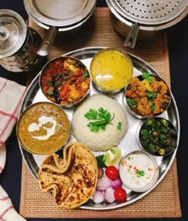 🍱 food, indian food, thali, meal, rice, curry telegram sticker