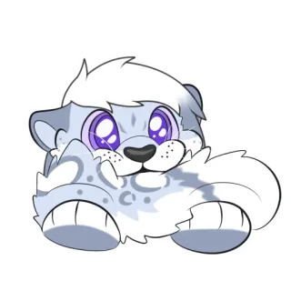 😛 Schneeleopard, süß, Tier, fellig, Cartoon telegram sticker
