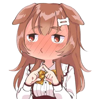 😚 собака, аниме, мультфильм, милый, румянец, девушка whatsapp sticker