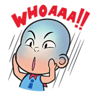 😱 WHOAAA!! Dessin animé, Choqué, Surpris, Exclamation, Personnage telegram sticker