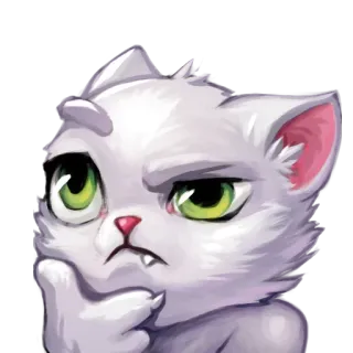 🤔 cat, thinking, curious, cartoon, animal, sticker telegram sticker