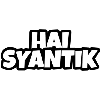 😙 HAI
SYANTIK texte, hai, syantik, indonésien, salutation telegram sticker