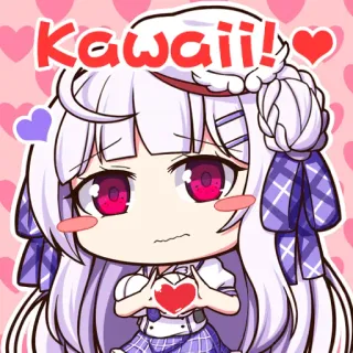 ❤️ Kawaii! Anime, Chibi, Kawaii, Leuk, Hart, Meisje telegram sticker
