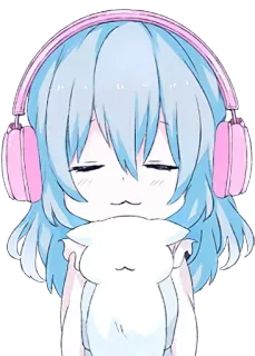 😽 Anime, Kawaii, Kopfhörer, Katze, Süß, Manga whatsapp sticker