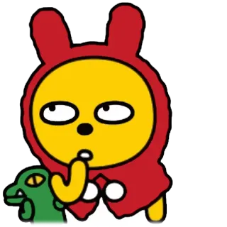 👀 Kartun, Karakter, Kelinci, Hoodie, Kuning telegram sticker