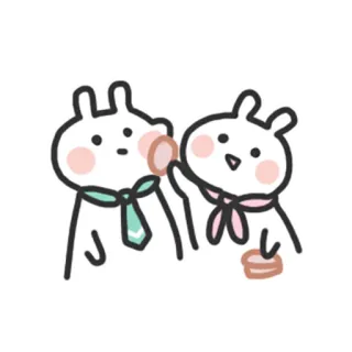 💅 cute, bunny, cartoon, kawaii, animals, friendship telegram sticker