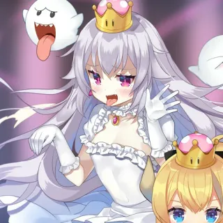 😣 Booette Booette, Super Mario, Fanart, Anime, Kroon, Geest, Prinses telegram sticker