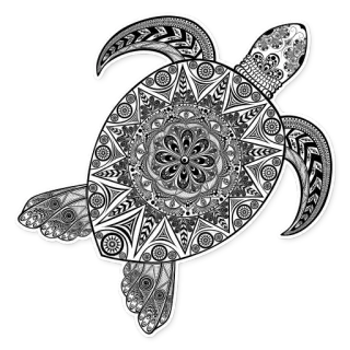 🐢 turtle, mandala, sea turtle, animal, pattern, decorative telegram sticker