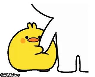 🥺 น่ารัก, นก, การ์ตูน, สีเหลือง, ไก่, ลูกไก่, กอด telegram sticker