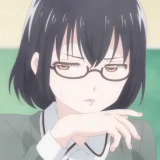 🎲 anime meisje, bril, anime personage, pruillip, schoolmeisje telegram sticker
