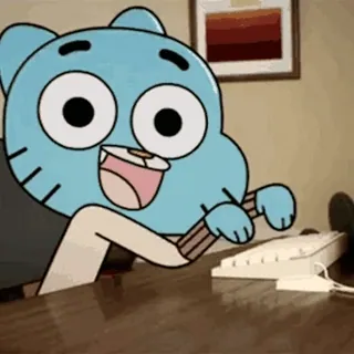 ⌨️ Gumball The Amazing World of Gumball Desenho animado, Gato, Digitando, Computador, Engraçado, Gumball telegram sticker