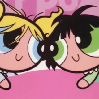 👩‍❤️‍👩 cartoni animati, ragazza, Le Superchicche, infanzia, anni '90 telegram sticker