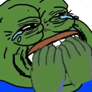 🐸 Pepe the Frog 佩佩, 青蛙, 表情包, 悲伤, 哭泣, 网络迷因 telegram sticker