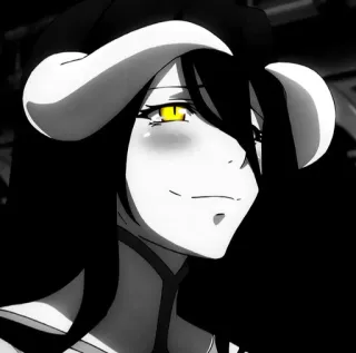 🖤 Albedo Overlord Anime, Demone, Corna, Femmina, Albedo, Overlord telegram sticker