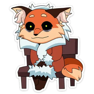😥 狐狸, 动物, 可爱, 卡通, 贴纸 telegram sticker