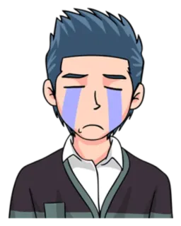 😭 triste, piangere, cartone animato, espressione, emozioni whatsapp sticker