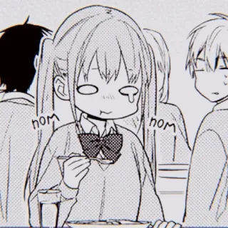 🖤 nom nom Anime, Mädchen, Essen, Manga, Schulmädchen telegram sticker