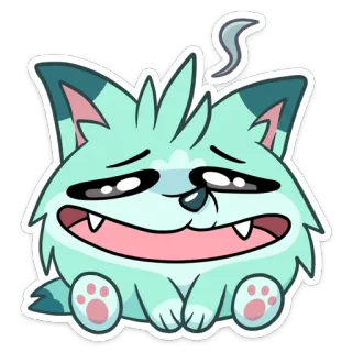 ☺️ dibujos animados, animal, gato, lindo, pegatina, gato de dibujos animados, esponjoso telegram sticker