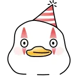 🤡 duck, party hat, cute, cartoon, animal, sticker whatsapp sticker