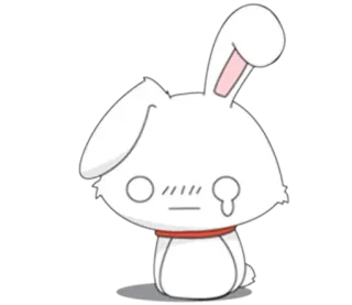 😢 lapin, dessin animé, mignon, animal, triste whatsapp sticker