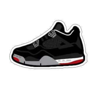 🐯 sneaker, air jordan, shoe, footwear, black, red, jordan 4 telegram sticker