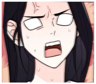 😡 cartoon, anime, woman, expression, shock, fear, panic whatsapp sticker
