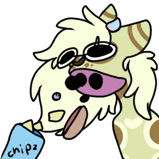 🍑 chipz Cartone animato, Animale, Snack, Patatine, Cibo whatsapp sticker