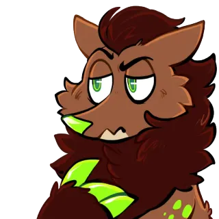 😐 Фурри, Антропоморфный, Мультфильм, Животное, Персонаж, Выражение telegram sticker