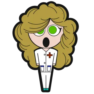 😯 медсестра, медицинский, больница, мультфильм, персонаж telegram sticker