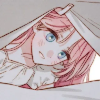 🎀 Anime, Mädchen, Pinke Haare, Süß, Illustration, Cartoon telegram sticker