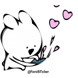 ❤️ 白爛貓 thỏ, trái tim, dễ thương, hoạt hình, động vật, tình yêu, trắng telegram sticker