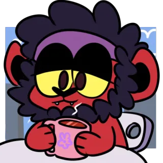 ☕ Cartoon, Tier, Kaffee, müde, Morgen, süß, entspannend, kawaii telegram sticker