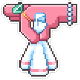 ⭐ pixel art, outfit, clothing, pink, white, pixel telegram sticker