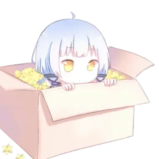 ⭐ Anime, Chibi, Mignon, Kawaii, Boîte, Dessin animé whatsapp sticker