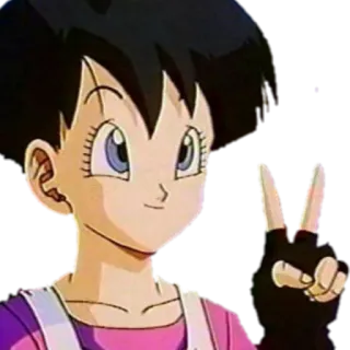 ✌️ Videl Dragon Ball Z 드래곤볼z, 애니메이션, 비델, 평화 telegram sticker