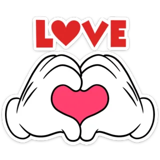❤️ LOVE love, heart, hands, mickey mouse telegram sticker
