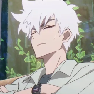 ⌚️ Anime, Personagem, Cabelo branco, Masculino, Relógio de pulso, Relaxado telegram sticker