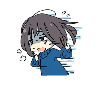 🏃‍♀️ anime, distressed, cartoon, character, worried telegram sticker