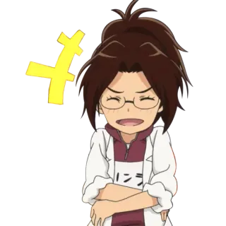 🤣 Hange Zoe Attack on Titan Hange Zoe, anime, manga, Attack on Titan, scientist telegram sticker