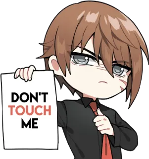 😡 DON'T TOUCH ME Anime, Chibi, Não toque, Personagem, Fofo, Sticker telegram sticker