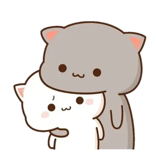 🤗 고양이, 카와이, 귀여운, 사랑, 고양이들, 동물, 만화 telegram sticker