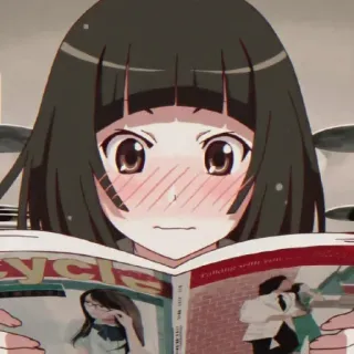 🎭 anime, czytanie, magazyn, dziewczyna telegram sticker