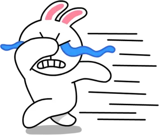 😭 menangis, kelinci, sedih, air mata, kartun telegram sticker