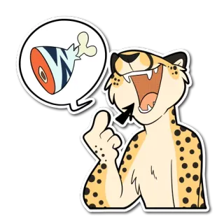 🍖 치타, 고기, 맛있는, 동물, 만화 telegram sticker